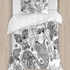Set de Funda de Edredón Ambesonne Sirena, Diseño Ornamental