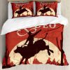 Juego de Funda de Edredón Vintage Ambesonne, Vaquero en