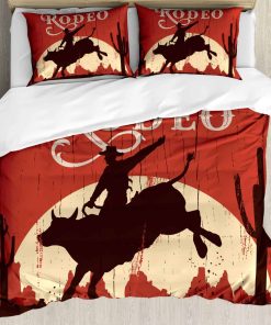 Juego de Funda de Edredón Vintage Ambesonne, Vaquero en