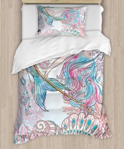 Juego de Funda de Edredón Ambesonne Sirena, Mujer de