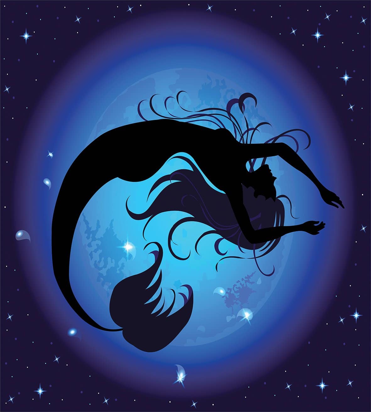 Juego de Funda nórdica Ambesonne Sirena, Silueta de Chica - Imagen 3