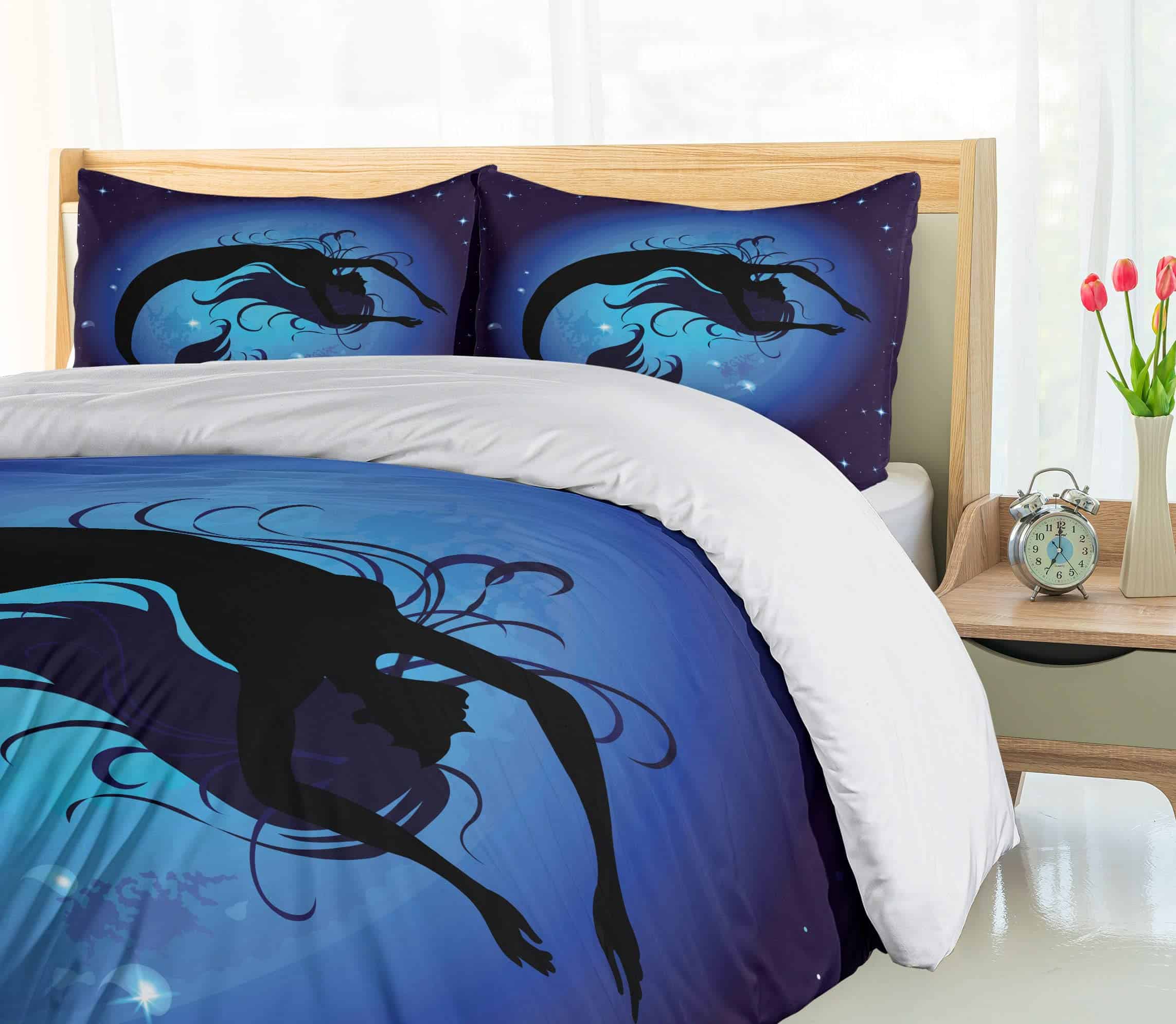 Juego de Funda nórdica Ambesonne Sirena, Silueta de Chica - Imagen 5