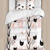 Set de Funda Nórdica Moderna Ambesonne, Caras de Gatos con