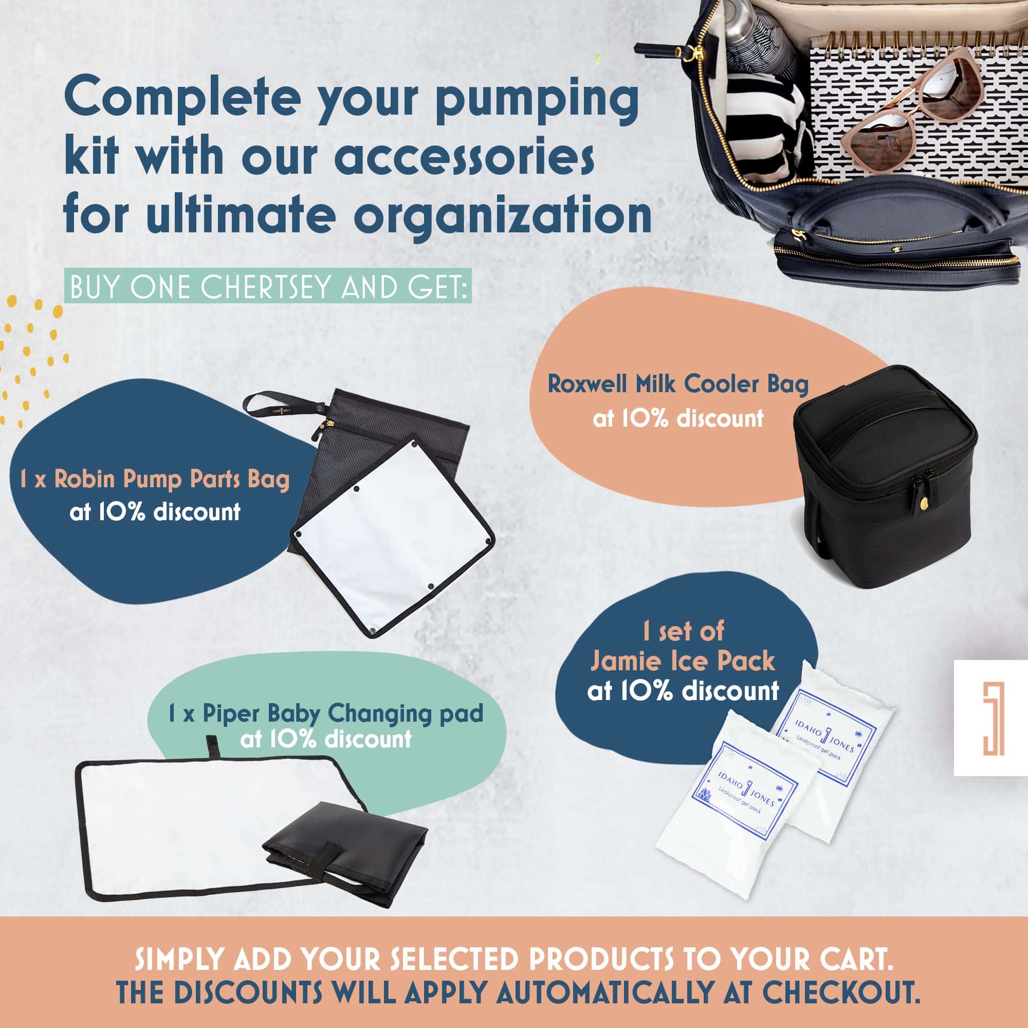 Bolsa de bomba de seno portable IDAHO JONES con bolsillo - Imagen 9