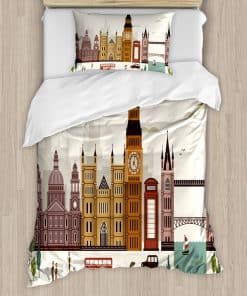Juego de Funda Nórdica Ambesonne de Londres, Paisaje de