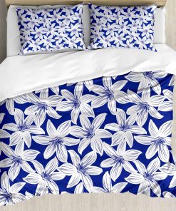 Juego de Funda nórdica Ambesonne Navy, Pétalos de Flor de