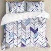 Juego de Funda nórdica Chevron de Ambesonne, Líneas Zigzag