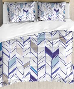 Juego de Funda nórdica Chevron de Ambesonne, Líneas Zigzag