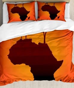 Juego de Funda de Edredón Ambesonne African, Mapa de la