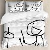 Set de Funda de Edredón Ambesonne Humor, Stickman Músico