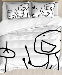 Set de Funda de Edredón Ambesonne Humor, Stickman Músico
