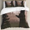 Set de Funda Nórdica Ambesonne Nature, Silueta de Oso