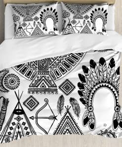 Juego de Funda de Edredón Tribal Ambesonne, Diadema de