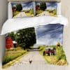 Set de Cubierta de Edredón Rural Ambesonne, Granja en el