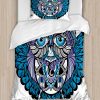 Juego de Funda de Edredón Tribal Ambesonne, Búho Animal