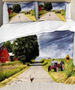 Juego de Funda Nórdica Ambesonne Rural, Granja en el Camino