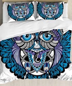 Juego de Funda de Edredón Tribal Ambesonne, diseño de búhos