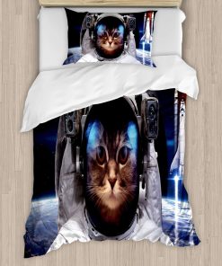 Juego de Funda Nórdica Ambesonne Space Cat, Mascota en