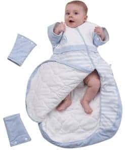 Saco de Dormir para Bebé Orgánico con Mangas Desmontables