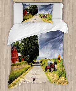 Juego de Funda Nórdica Ambesonne Rural, Granja en la