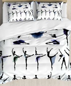 Set de Funda de Edredón Ambesonne Art, Bailarinas de Ballet