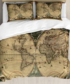 Juego de Funda nórdica Vintage Ambesonne, Mapa Antiguo del