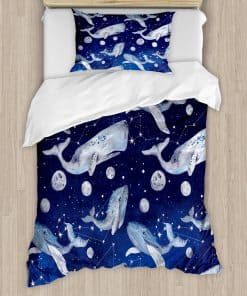 Juego de Funda nórdica Ambesonne Whale, Peces y Planetas