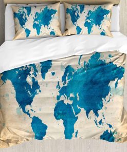 Juego de Funda Nórdica Ambesonne Map, Vintage World Atlas