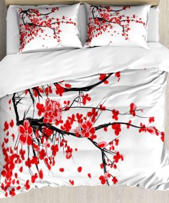 Juego de Funda nórdica Ambesonne Floral, Flores de Cerezo