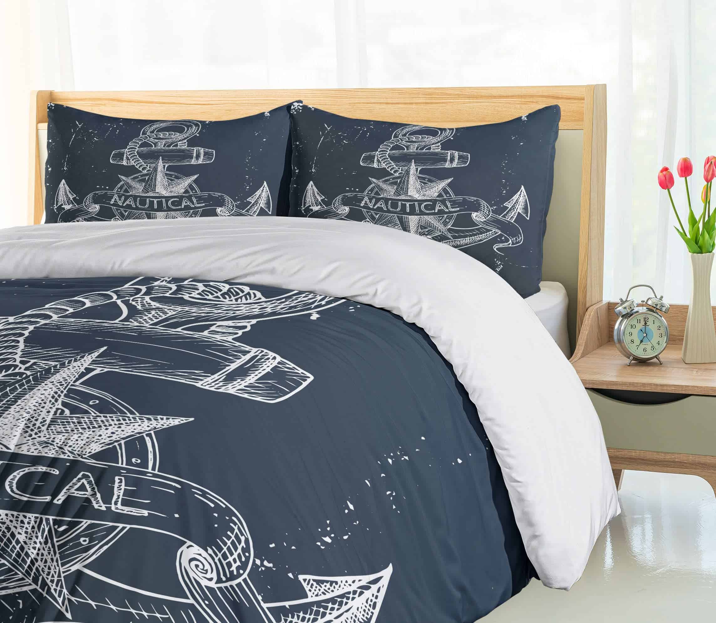 Juego de Funda de Edredón Ambesonne Marine, Patrón de Nudos - Imagen 5