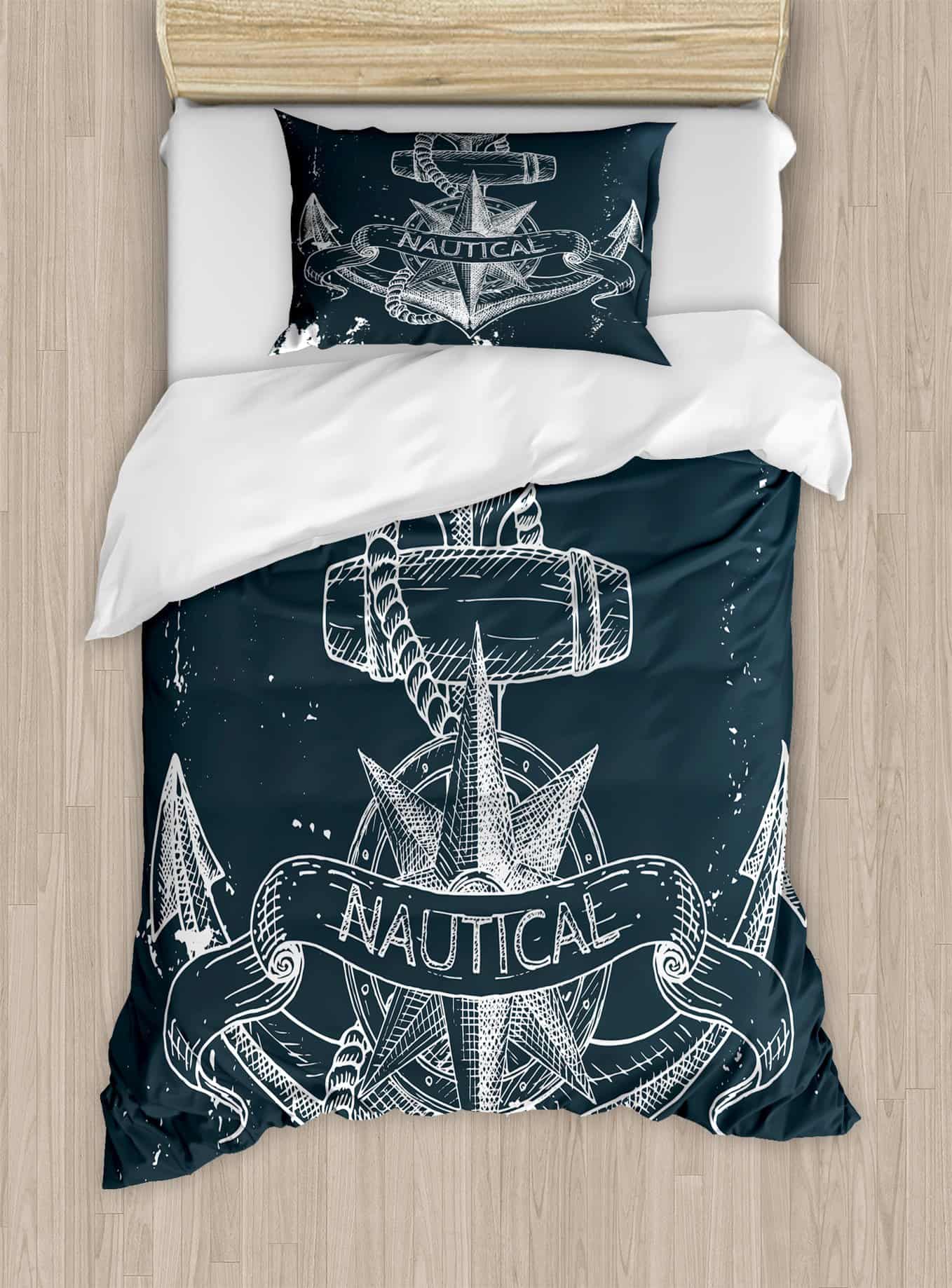 Juego de Funda de Edredón Ambesonne Marine, Patrón de Nudos