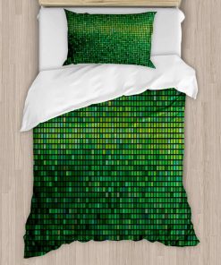 Juego de Funda de Edredón Verde Ambesonne, Diseño Abstracto