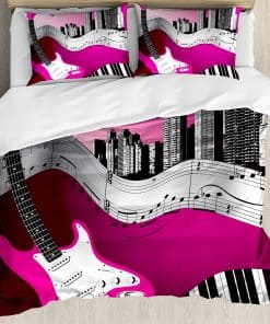 Juego de Funda Nórdica Ambesonne de Música, Bajo Guitarra