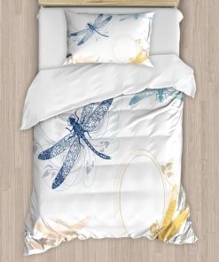 Juego de Funda Nórdica Ambesonne Dragonfly, Tema de Animal