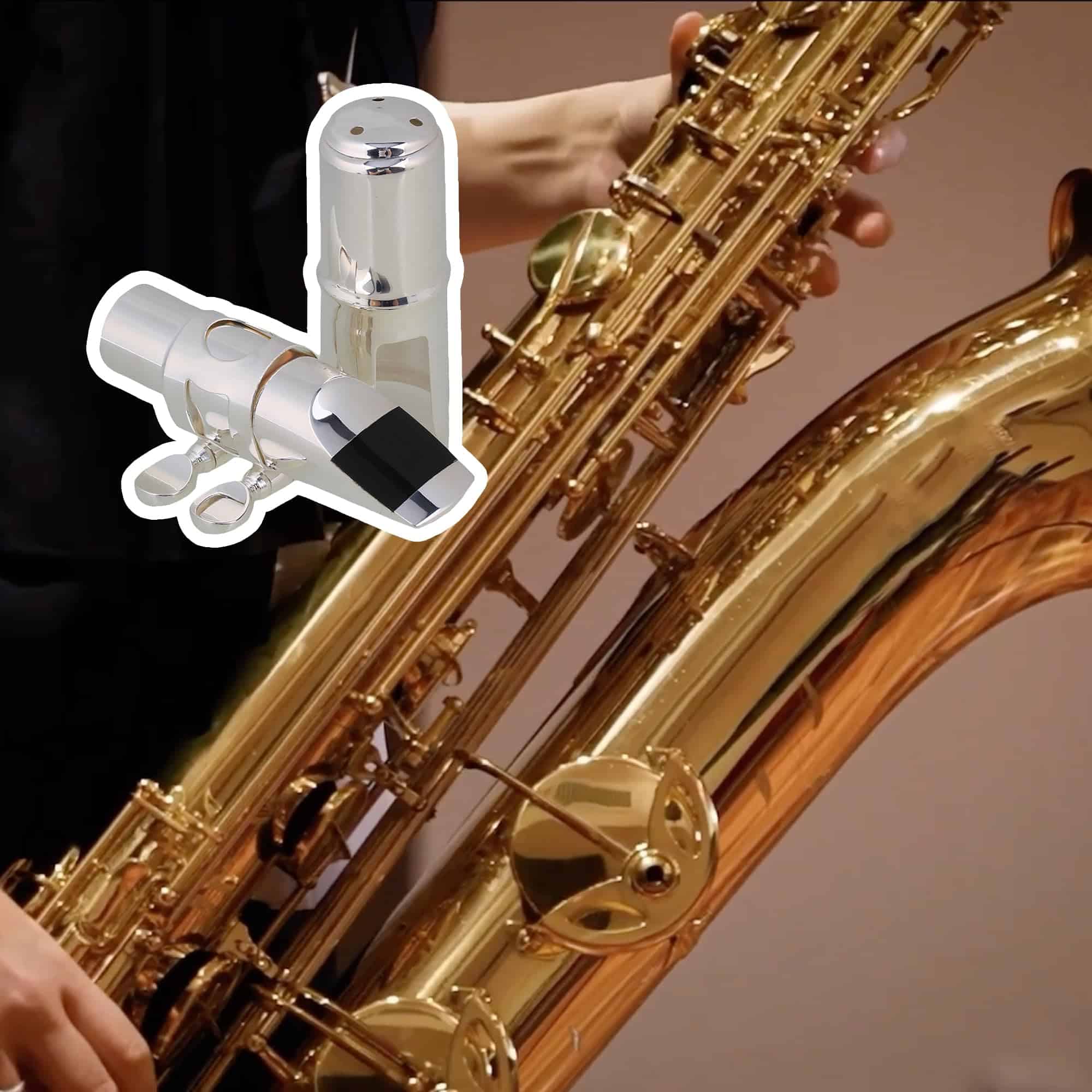 Boquilla de saxofón alto en mi bemol de latón plateado #6 - Imagen 3