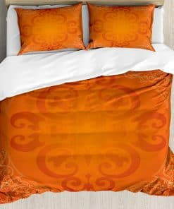 Juego de Funda nórdica Ambesonne Naranja, Motivos Reales