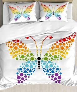 Juego de Funda nórdica Ambesonne Rainbow, Mariposa Hecha de