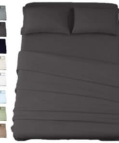 Juego de Sábanas y Fundas de Almohada -Gris Oscuro