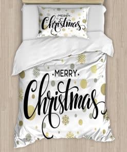 Juego de Funda Nórdica de Navidad Ambesonne, Letras Felices