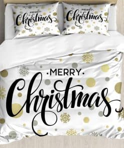 Juego de Funda de Edredón Ambesonne, Feliz Navidad Letras