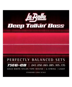La Bella 750G-CB Gold White Nylon Tape Wound Juego de