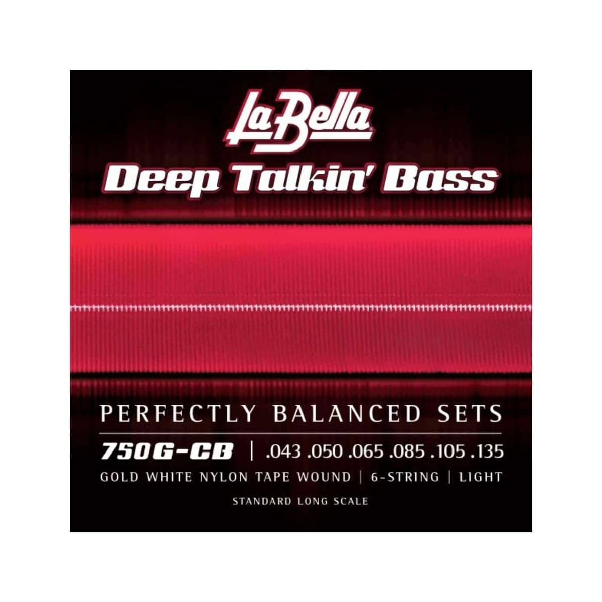 La Bella 750G-CB Gold White Nylon Tape Wound Juego de