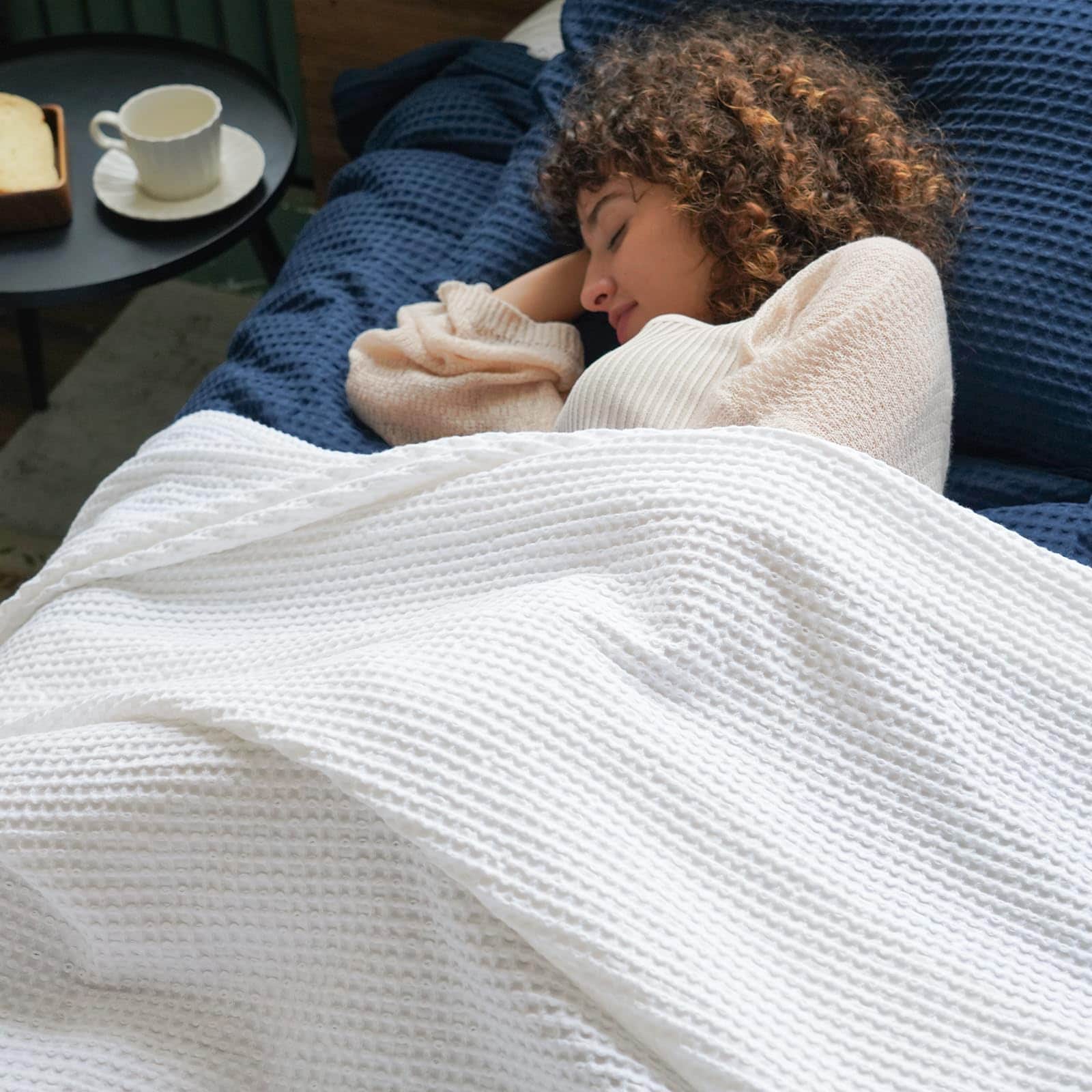 PHF 100% Algodón Manta de Tela de Panal Tamaño King 104" x