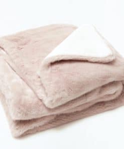 Manta de lujo extragrande de piel sintética -Rosa Rubor