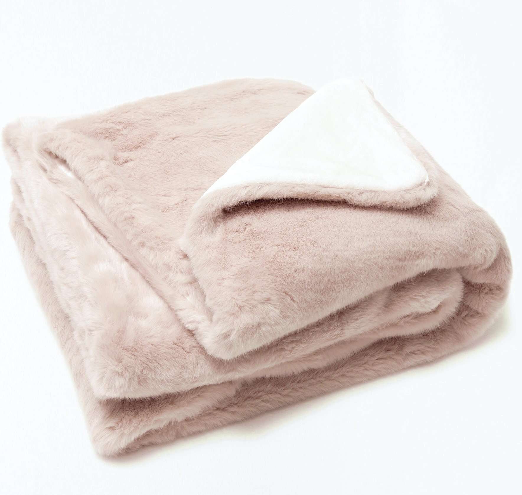 Manta de lujo extragrande de piel sintética -Rosa Rubor