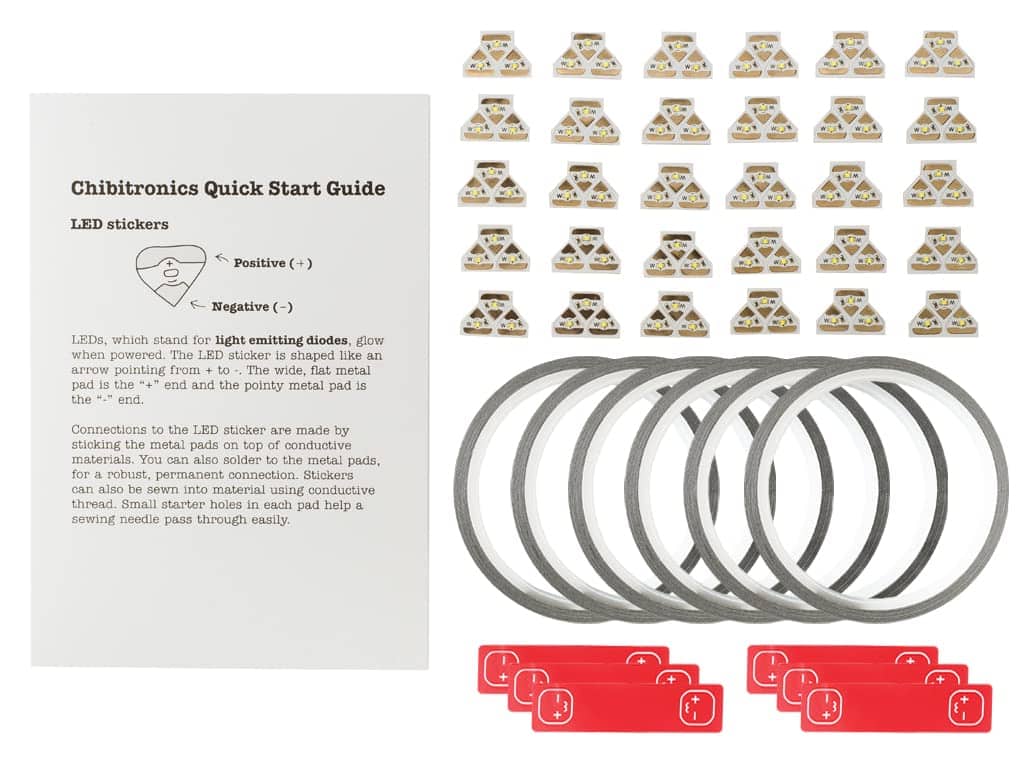 Paquete de aula Chibitronics de 30 calcomanías de circuito - Imagen 3