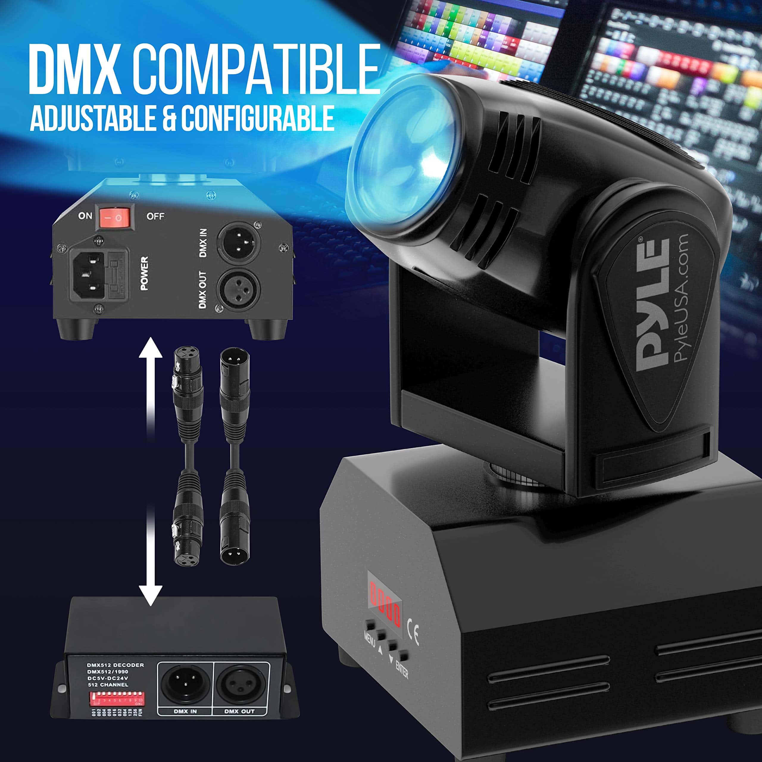 Pyle Luz de Escenario Giratoria para DJ - Luz Profesional - Imagen 6