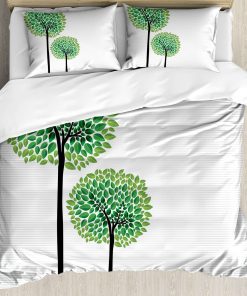 Juego de Funda nórdica Abstracta Ambesonne, Árboles con