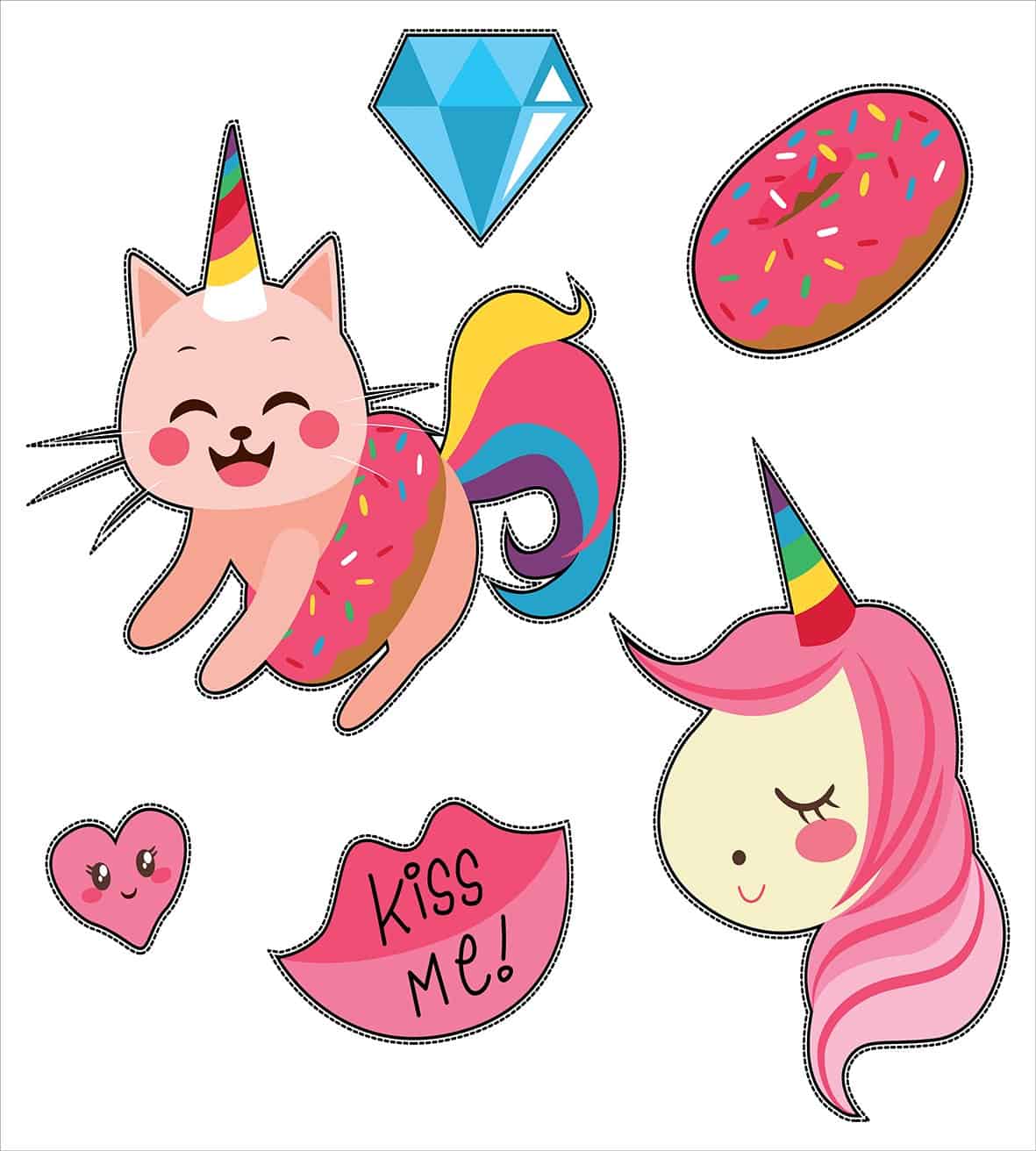 Juego de Cubierta de Edredón de Unicornio Gato Ambesonne, - Imagen 3