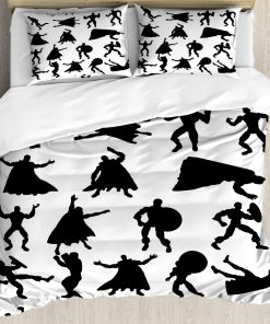 Juego de Funda de Edredón Superhéroe de Ambesonne, Siluetas